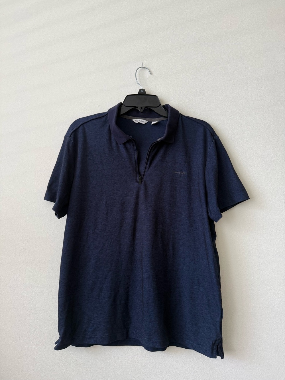 Calvin Klein Men's Navy Short-Sleeve Zip Polo